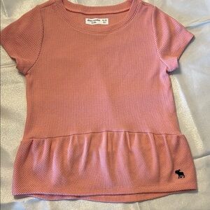 Abercrombie Kids Pink Textured Short Sleeve Top